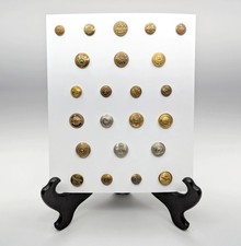 Antique Canadian British Military Uniform Button Display 23 Piece Display Badges picture