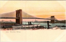 Pre-1907 BROOKLYN BRIDGE NEW YORK CITY NYC ANTIQUE ROTOGRAPH POSTCARD #2 picture