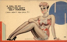 Glamour pinup girl A. Colourpicture Publication c1940s-50s Vintage Postcard picture