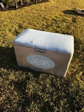 Vintage 1950's PEPSI-COLA Picnic Metal Ice Chest Cooler aluminum picture