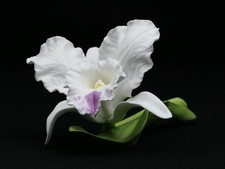 Homco 1985 Masterpiece Bone China Mizuno ORCHID White /Purple Flower picture
