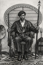 Huey P. Newton Black Panther Iconic Chair Pencil Drawing Picture Photo 4x6 picture