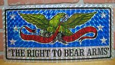 1970s AMERICAN HERITAGE The Right to Bear Arms Holographic Vanity Plate Sign NOS picture