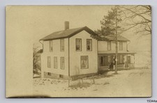 RPPC Winter at Two Story Home Unknown Real Photo Postcard picture
