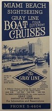 MIAMI BEACH FL SIGHTSEEING ~GRAY LINE BOAT CRUISES-GREYHOUND BUS TOURS BROCHURE picture