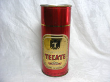 Vintage Steel Beer Can Cerveza Tecate Beer 16oz Missing Tab picture