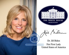 FIRST LADY DR. JILL BIDEN WHITE HOUSE SEAL AUTOGRAPHED 8X10 PHOTO picture