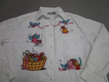 Vintage Cinderella Disney Store Button Up White Shirt XL Embroidered 90s RARE picture
