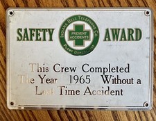 Vintage 1965/66 Indiana Bell Telephone Safety Award Metal Sign 6.5