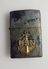 Zippo Lighter Bradford PA United States Navy Gold Anchor Emblem  picture