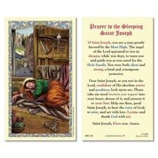 Prayer to the Sleeping St. Joseph Laminated Holy Card picture