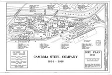 Cambria Steel Company Johnstown PA 1911 Site Plan Conemaugh River Iron Works picture
