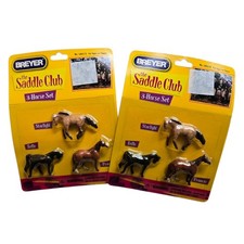 Breyer The Saddle Club 3 Horse Set Miniatures Lot of 2 Packages  picture