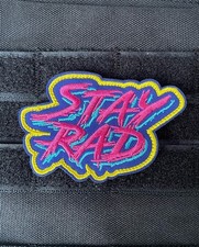 Stay Rad Retro 80s Arcade Vintage Radical Cool Tactical Hook Loop Morale Patch picture