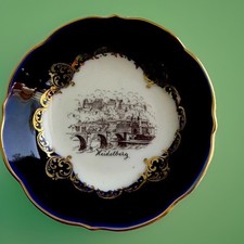 Vintage Heidelberg Souvenir Small Cobalt & Gold Dish picture