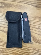 Victorinox Swiss Army Sentinel Single Blade Pocket Knife Black 111mm & Pouch picture