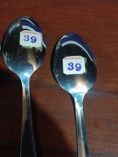 NOS Woolsworth VTG- VHTF HB Co Stainless Steel Heather Pattern - Set of 8 Spoons picture