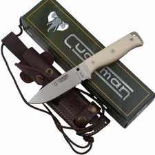 Cudeman MT5 Survival Fixed Blade Knife White Micarta Handle Bohler N695 Blade picture