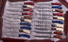 Custom Handmade Lot Of 20 Pcs Fillet Knife With Leather Sheath 13'' Hand Forged picture