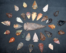 ** 32 pc lot Flint Arrowhead Ohio Collection Project Spear Points Knife Blade ** picture