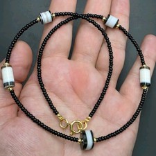 Old Antique Agate Yemeni Banded Agate Beads Necklace picture