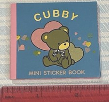 Vintage Sanrio 1984 Mini Sticker Book Cubby Bear Foil picture