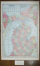 Vintage 1902 MICHIGAN Map 14