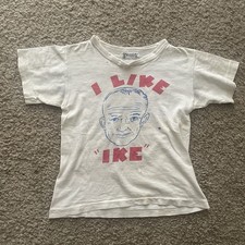Vintage 50s I Like Ike Campaign t-shirts Dwight D. Eisenhower's 1952 Kids Size M picture