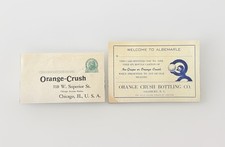 Vintage 1930s-40s Orange Crush Soda Advertising Ink Blotter Postcard Lot of 2 picture