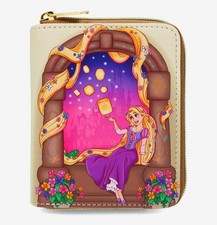 Loungefly Disney Tangled Rapunzel Purple and Gold Floating Lanterns Wallet NWT picture