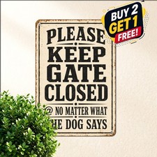 Beware Of Dog Old School Workplace Security Notice Metal Tin Sign 8x12 Plaque picture