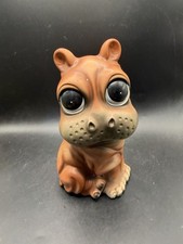 Vintage Rossini Japan Ceramic Big Eye Hippo Figurine MCM Kitsch Brown 5