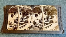 STEREOVIEW Card KEYSTONE Real Photo Philippine Meal Time picture