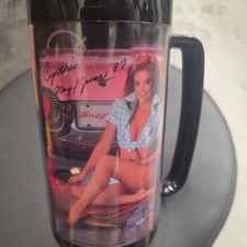 NEW VTG SNAP-ON TOOLS THERMO SERV MUG PIN UP CALENDAR GIRL Cynthia May June 1987 picture