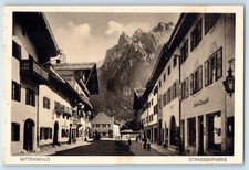 Bavaria Germany Postcard Mittenwald Street Section c1940's Vintage Posted picture