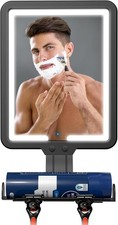 Lighted Fogless Shower Mirror for Shaving, 3 Color Modes, Rechargeable picture