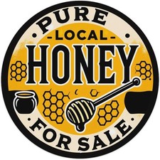 Pure Local Honey For Sale Poster Vintage Tin Metal Signs Home Décor 8x8 picture