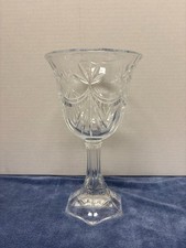 Vintage Cut Crystal Footed Hurrican Vase `~ 9
