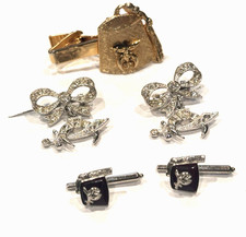 ORA SWORD PINS Shriners Fez Hat Fred Morrison Tie Clip Masonic CUFFLINK LOT 4 EU picture