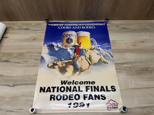 VTG Coors Rodeo /  Welcome National Finals Rodeo Fans 1991 Unused Window Poster picture
