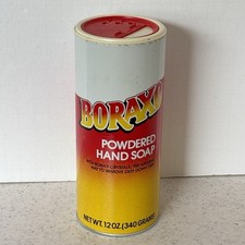 VTG 80s Boraxo Powdered Hand Soap Can 12oz Nearly Full Crystals Remove Dirt picture