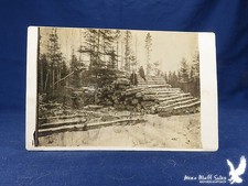 RPPC Graff Minn 1907 Sitting On Logs 2 Girls IDENTIFIED Up North LOGGING SKIDWAY picture