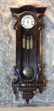 Antique Germany Striking Vienna Clock,3 Brass Weights,Walnut Case picture
