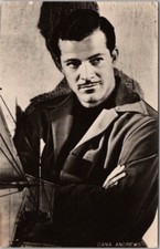 c1950s Actor DANA ANDREWS Real Photo RPPC Postcard with Mustache / European Card picture