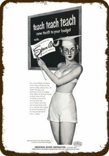 1950 SPUN-LO PANTIES Vintage Look REPLICA METAL SIGN - SEXY WOMAN TEACHER BRA picture
