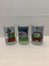 Vintage Gary Patterson Arby's 1982 Collectors Series Glass Drinking Cup Set of 3 picture