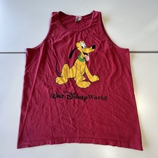 Disney Designs Pluto Tank Top Size XL Red Shirt Vintage Made in USA picture