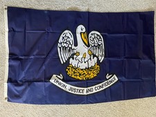 Vtg LOUISIANA State FLAG 3' x 5' USA Nola Union Justice And Confidence 80s 90s picture