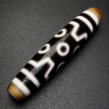 Rare Tibetan Buddhism Agate 7 Eyes Totem Dzi Bead Amulet Necklace Pendant Z3793 picture