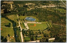VINTAGE POSTCARD AERIAL VIEW OF HOLMAN STADIUM AT VERO BEACH FLORIDA 1962 picture